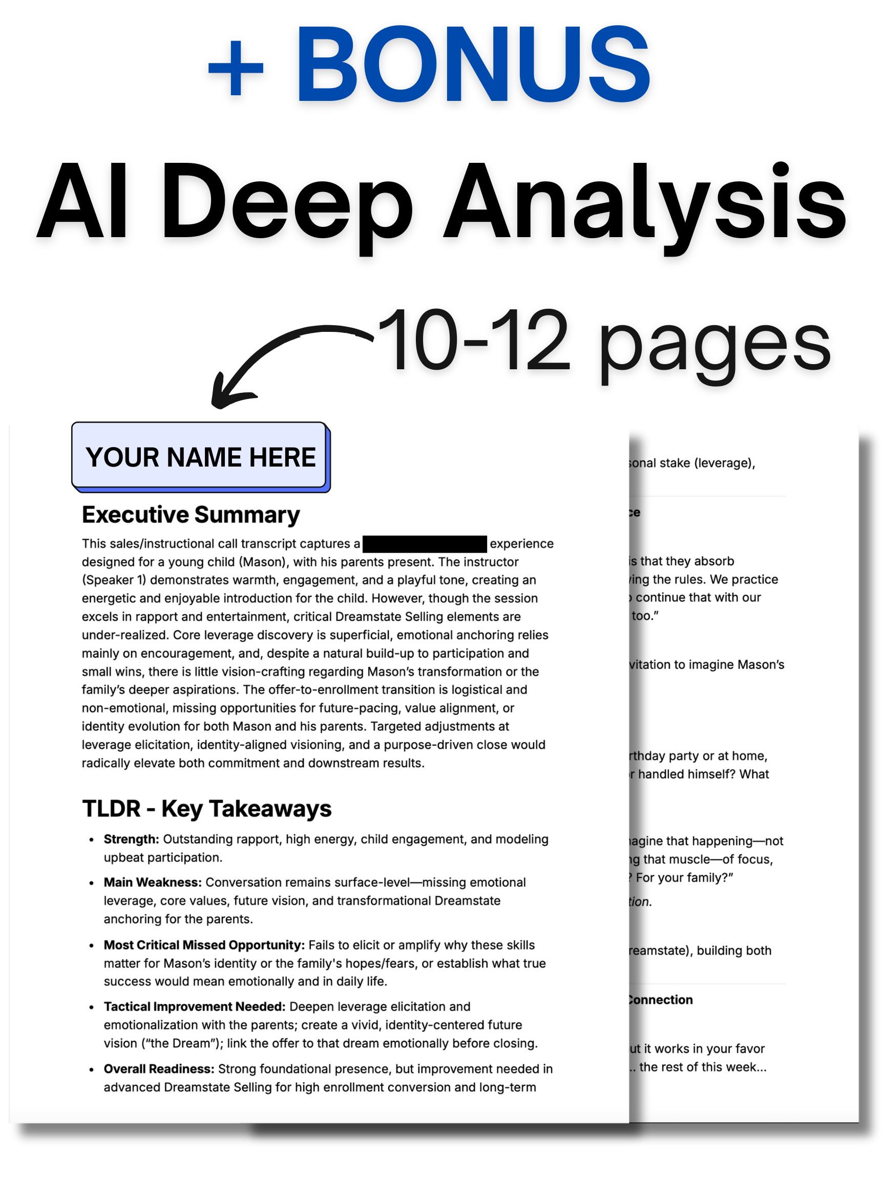 DreamState Selling Deep Analysis - AI Analysis Blueprint